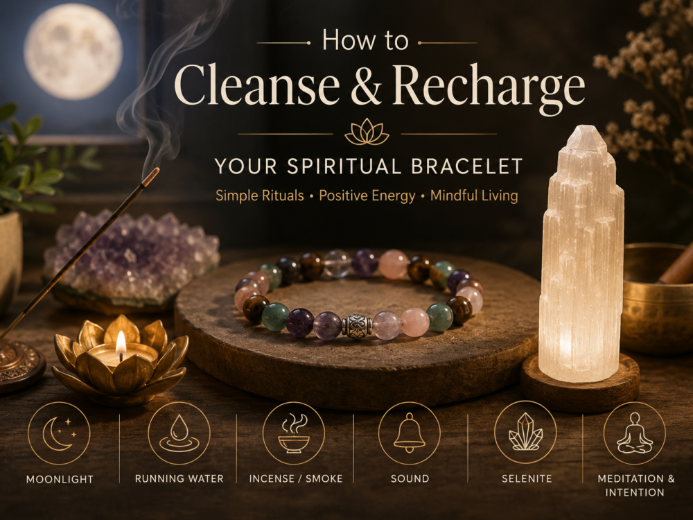 What is the way to cleanse and recharge Spiritual Bracelets?
